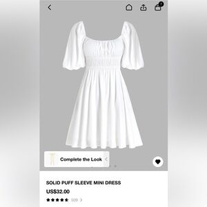 WHITE MINI MILK MAID DRESS